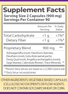Moon Phases 180 caps nutrition facts.