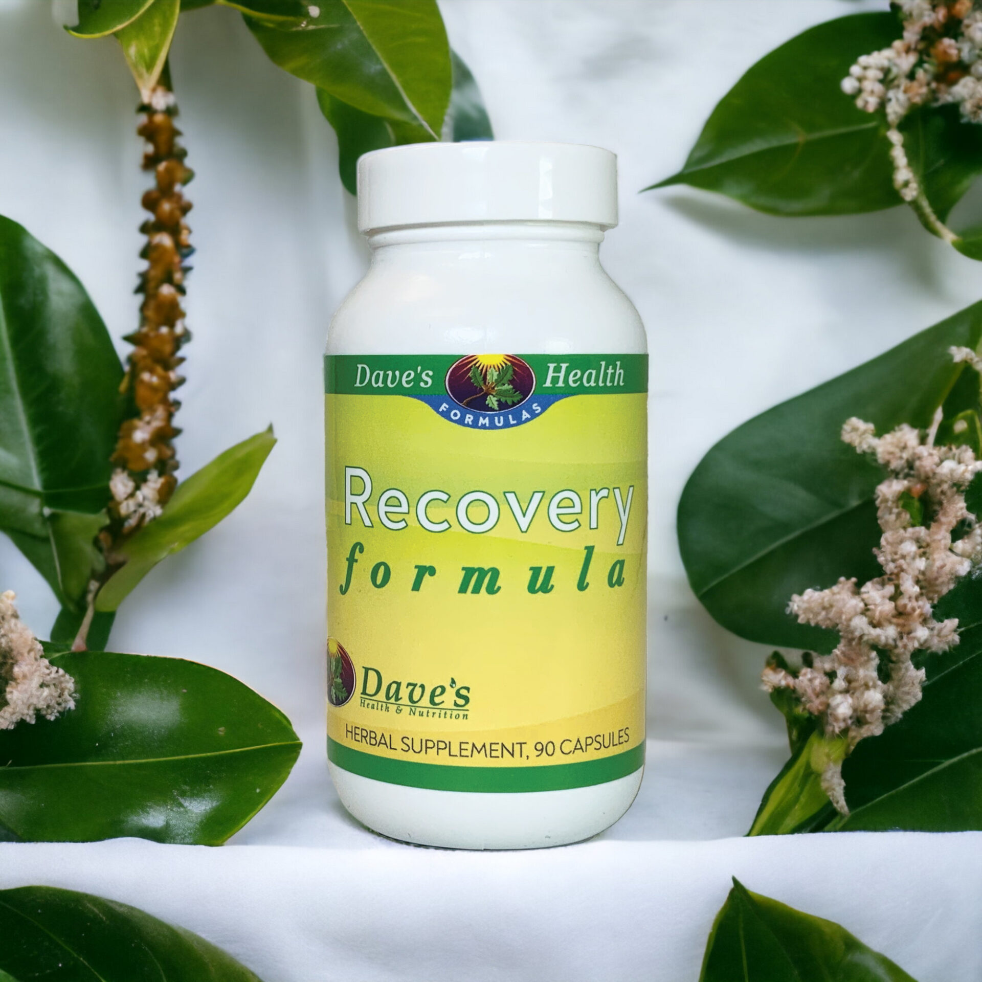Recovery Formulas in front of plants.