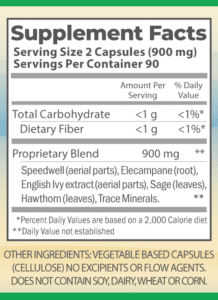 Respiratory Formula 180 caps nutrition facts.