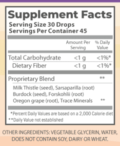 Skincare AEP 2oz supplement facts.