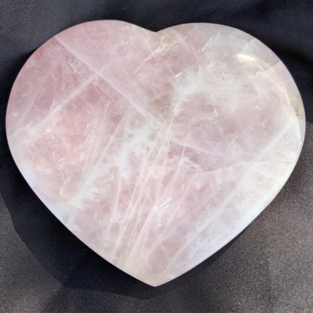 Rose quartz heart.