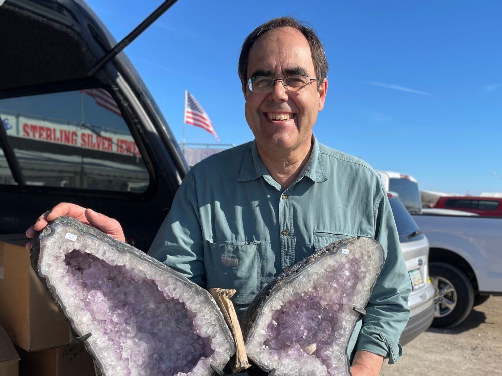 Dave with an amethyst butterfly.