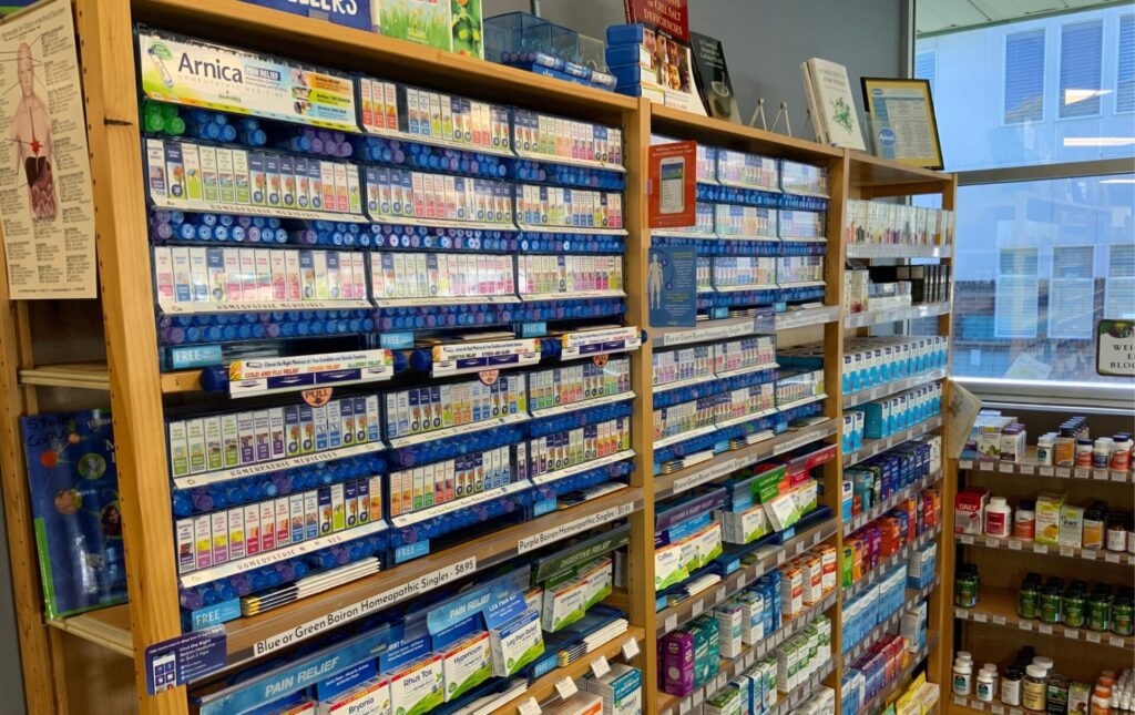 Homeopathic section.